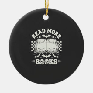 Lies Mehr Bücher Retro Halloween Buchliebhaber Keramik Ornament