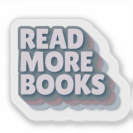 Lies Mehr Bücher Retro-Typografie-Aufkleber Aufkleber