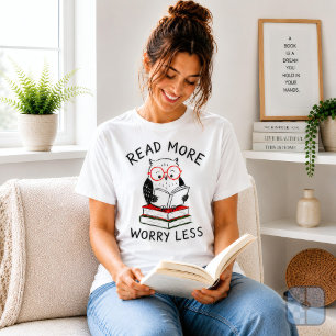 Lies Mehr, Sorgt Weniger Eule Buchliebhaber Grafik T-Shirt