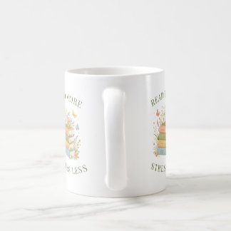 Lies mehr, stresst weniger Blumenbuchliebhaber-Kaf Kaffeetasse
