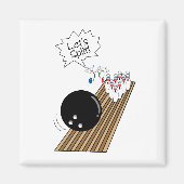 ließ erschreckte Bowling Buttone Cartoon Spaß Magnet (Vorne)