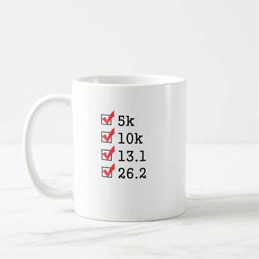 Ließ schließlich das Marathon laufen Kaffeetasse (Links)