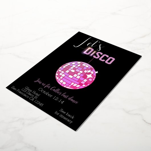 Ließt Disco Bachelorette Folieneinladung (Gedreht)