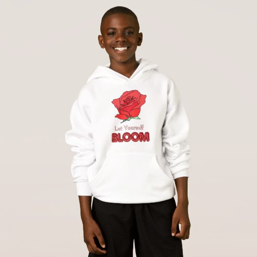 Ließt Rote Rose Blume Kunst Hoodie (Vorne ganz)