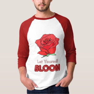 Ließt Rote Rose Blume Kunst T-Shirt