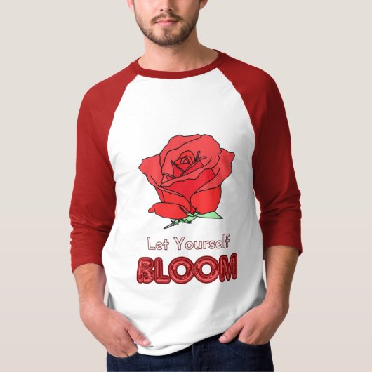 Ließt Rote Rose Blume Kunst T-Shirt (Vorderseite)