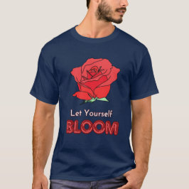 Ließt Rote Rose Blume Kunst T-Shirt