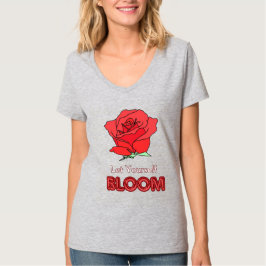 Ließt Rote Rose Blume Kunst T-Shirt