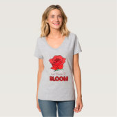 Ließt Rote Rose Blume Kunst T-Shirt (Vorderseite Vollansicht)