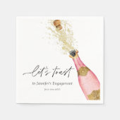 Ließt Toast Pink Champagne Bridal Napkins Serviette (Vorderseite)