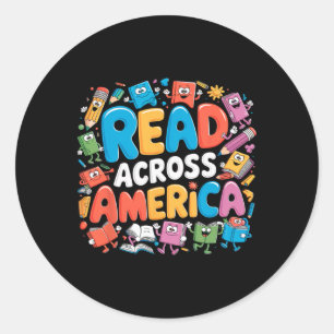 Liest über Tee America Vorleser Bücher Rea Runder Aufkleber