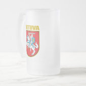 Lietuva (Litauen) COA Mattglas Bierglas (Vorderseite Links)