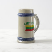 Lietuva (Litauen) grüne Liter Bierglas (VorderseiteRechts)