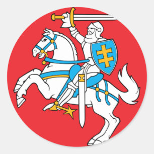 Lietuvos Valstybes Veliava, Vytis, Litauische Flag Runder Aufkleber