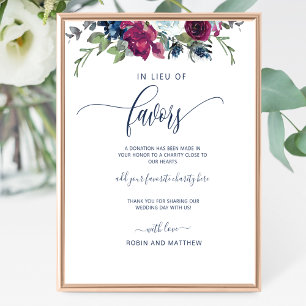 Lieu der Favors Berry, Blue und Burgund Sign Poster
