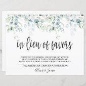 Lieu of favors Sign - Eukalyptus Wedding (Vorne/Hinten)