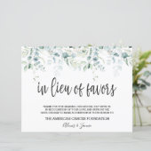 Lieu of favors Sign - Eukalyptus Wedding (Stehend Vorderseite)