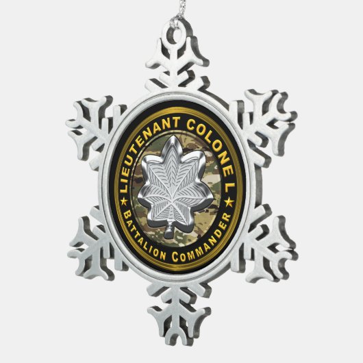 Lieutenant Colonel Battalion Commander Schneeflocken Zinn-Ornament (Rechts)