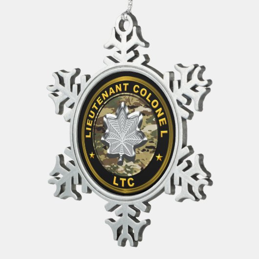 Lieutenant Colonel LTC Schneeflocken Zinn-Ornament (Rechts)