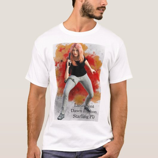 Lieutenant Dawn hudson fire background T-Shirt (Vorderseite)