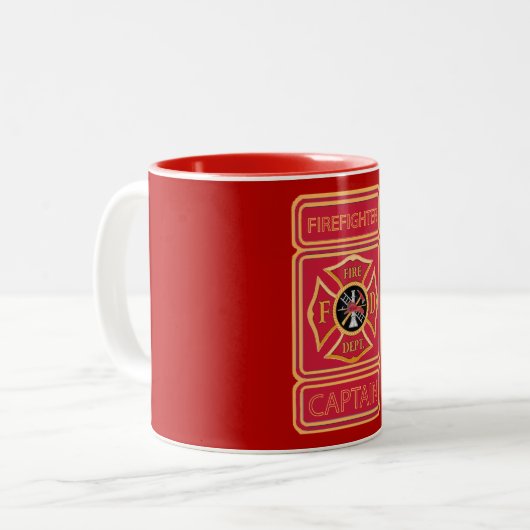 Lieutenant Firefighter Zweifarbige Tasse (Vorderseite Links)