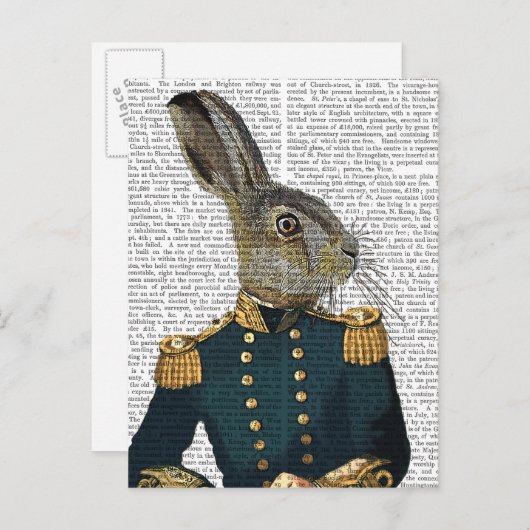 Lieutenant Hare Postkarte (Vorne/Hinten)