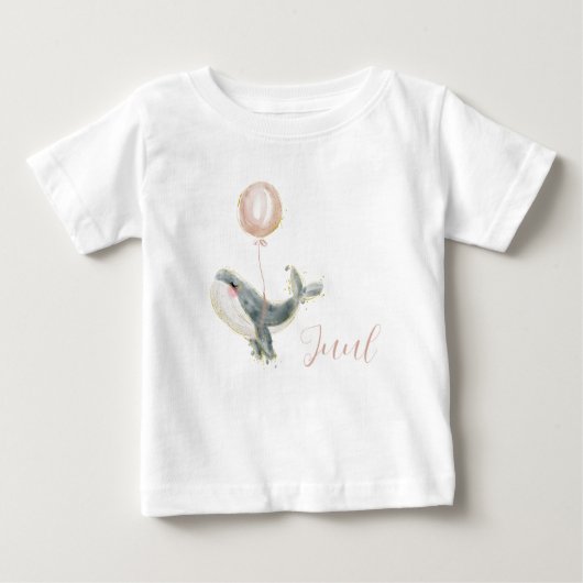 Lieve dolfijn met roze ballon baby t-shirt (Vorderseite)