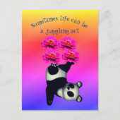 Life A Juggling Act Panda Bären Inspiration Postkarte (Vorderseite)