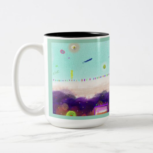 Life Aboard Another Planet Mug Zweifarbige Tasse (Links)