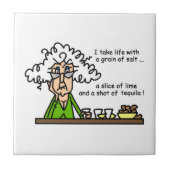 Life and Tequila Humor Fliese (Vorderseite)
