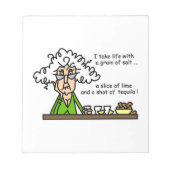 Life and Tequila Humor Notizblock (Vorderseite)