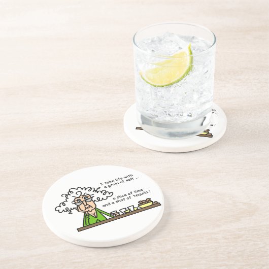 Life and Tequila Humor Sandstein Untersetzer (Seite)