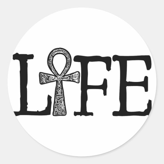 Life Ankh Runder Aufkleber (Vorderseite)