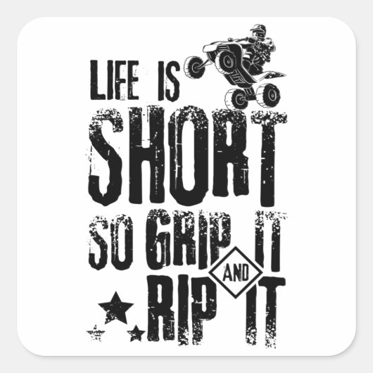 Life ATV Quad Quadratischer Aufkleber (Vorderseite)