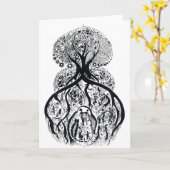 LIFE-BAUM - schwarz-weiß Karte (Gelbe Blume)
