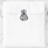 LIFE-BAUM - schwarz-weiß Runder Aufkleber (Tasche)