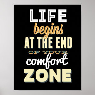 Life begin Vintage Typography Inspirational Poster