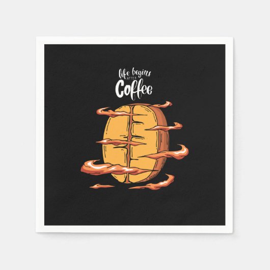 Life Begins After Coffee Serviette (Vorderseite)