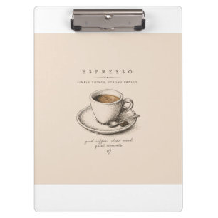 Life Begins After Espresso   Vintage Coffee Lover  Klemmbrett
