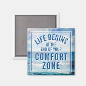 Life Begins At Inspirational Motivational Quote Magnet (Vorderseite/Rückseite)