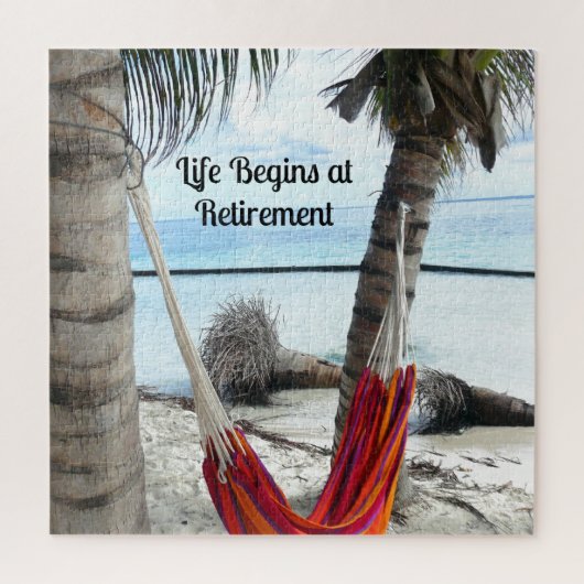Life Begins at Retirement... Hammock at the Beach Puzzle (Vertikal)
