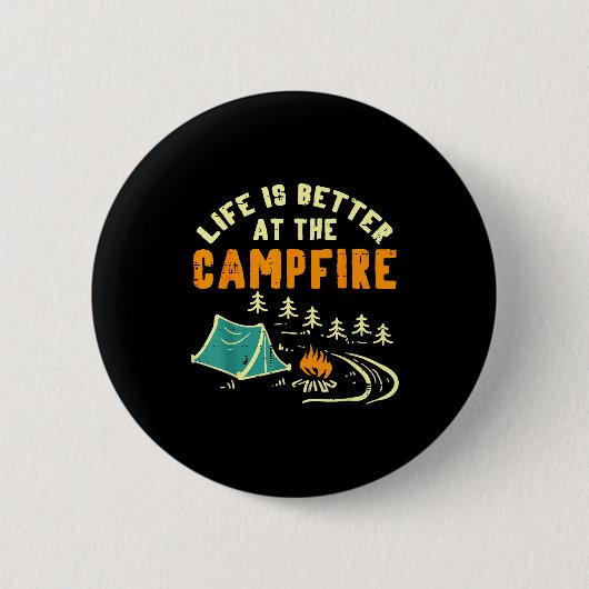 Life Better Campfire Camng Camper Boys Girl Kids M Button (Vorderseite)