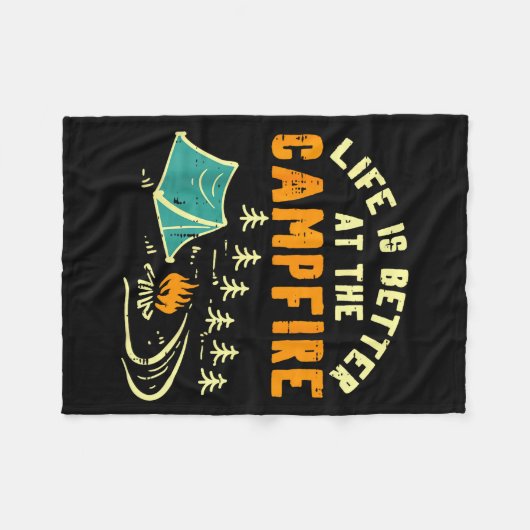 Life Better Campfire Camng Camper Boys Girl Kids M Fleecedecke (Vorderseite (Horizontal))