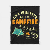 Life Better Campfire Camng Camper Boys Girl Kids M Fleecedecke (Vorderseite)
