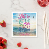 Life Better Flip Flop Zitat Ocean Summer Funny Serviette (Beispiel)