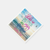Life Better Flip Flop Zitat Ocean Summer Funny Serviette (Ecke)