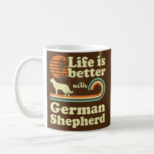Life Better German Shepherd K9 Vintag Dog Mama Kaffeetasse
