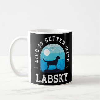 Life Better Labsky Vintag Blue Dog Mama Vater Kaffeetasse