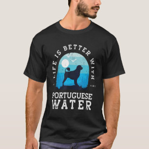 Life Better Portugiesische Wasser Vintag Blue Hund T-Shirt