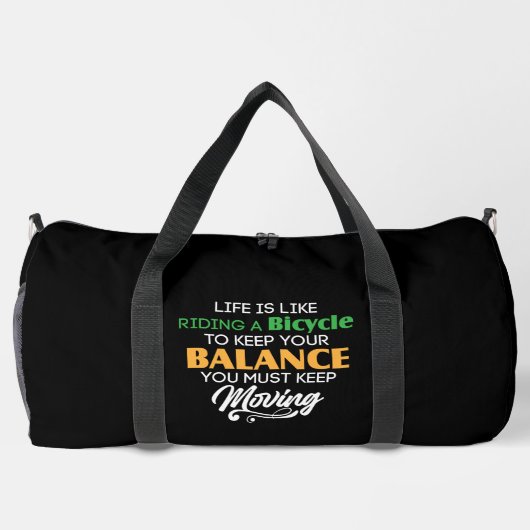 Life Bicycle Keep Balance Moving Duffle Bag (Rückseite)